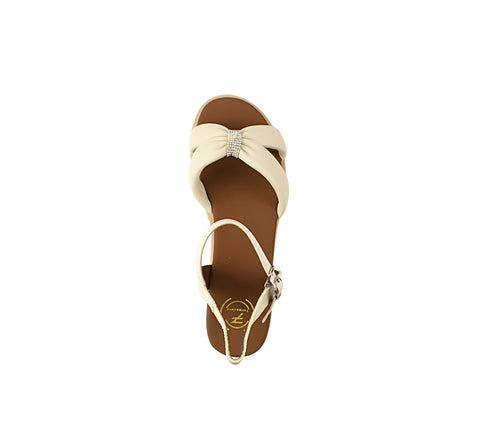 Sandale elegante, dama, FORMAZIONE, 49023 crem, piele naturala, toc